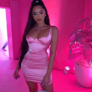 Oh Polly Pink Buckle Dress